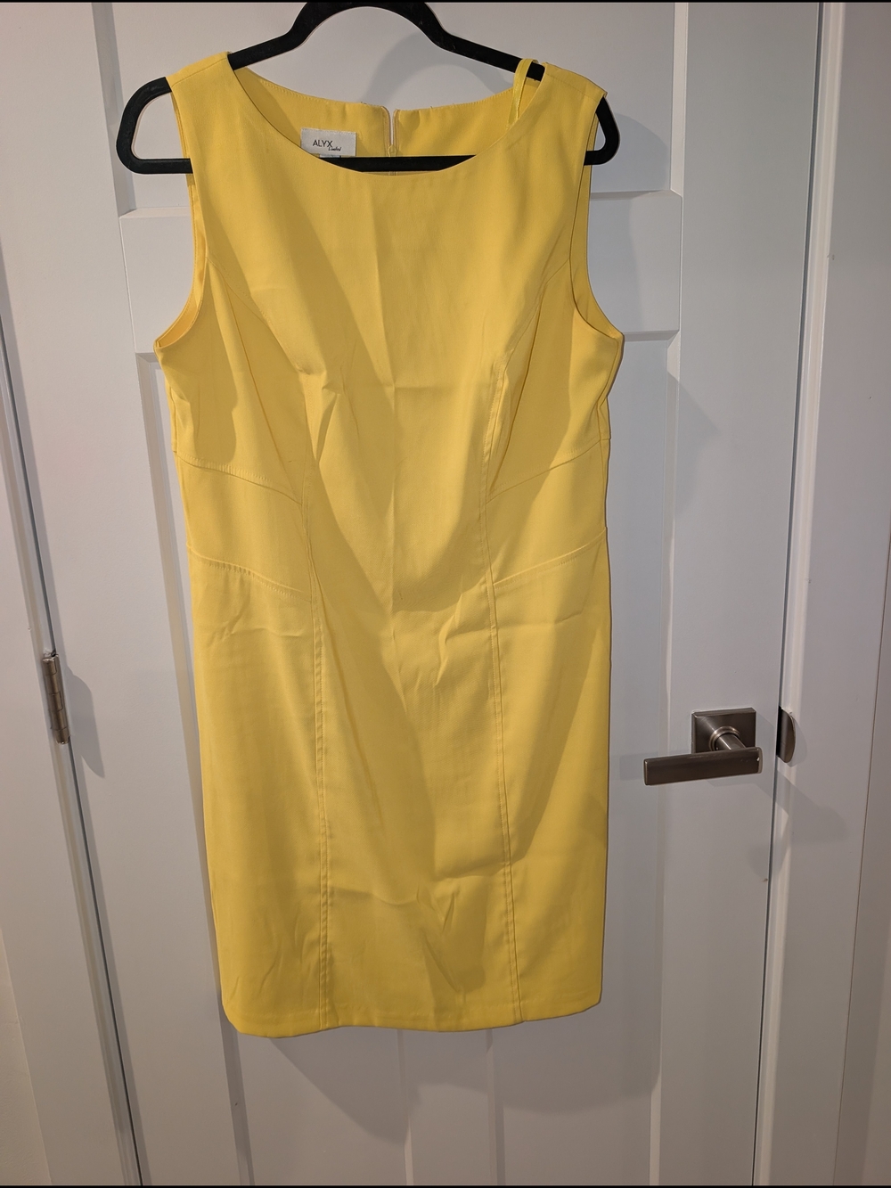 Alyx Bright Yellow Sleeveless Midi Sheath Dress Size 14